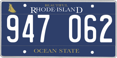 RI license plate 947062