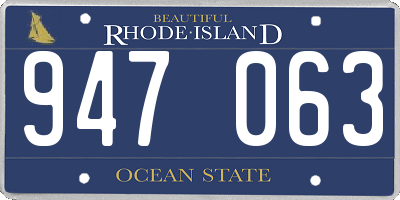 RI license plate 947063