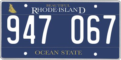 RI license plate 947067