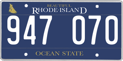 RI license plate 947070
