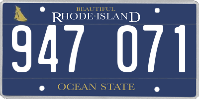 RI license plate 947071
