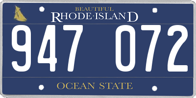 RI license plate 947072