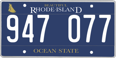 RI license plate 947077