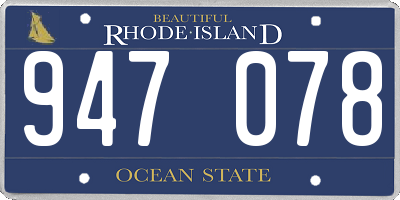 RI license plate 947078
