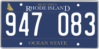 RI license plate 947083