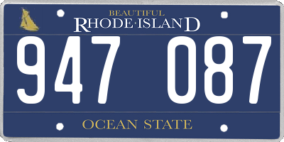 RI license plate 947087