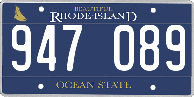 RI license plate 947089