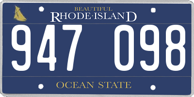 RI license plate 947098