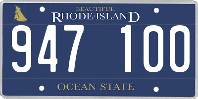 RI license plate 947100