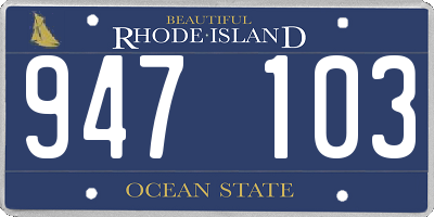 RI license plate 947103
