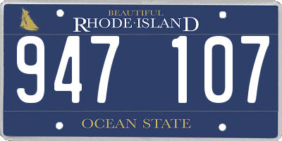 RI license plate 947107