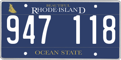RI license plate 947118