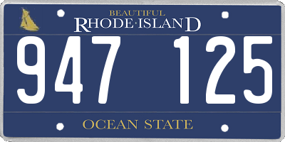 RI license plate 947125