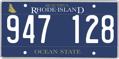 RI license plate 947128