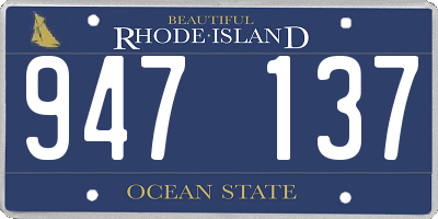 RI license plate 947137