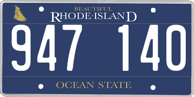 RI license plate 947140