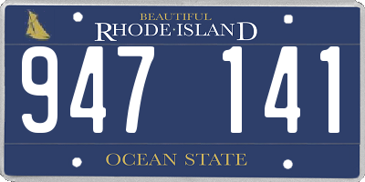 RI license plate 947141