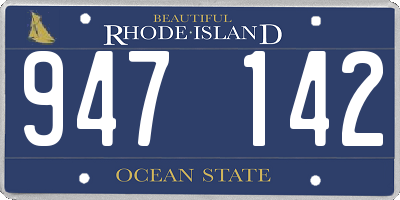 RI license plate 947142