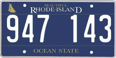 RI license plate 947143