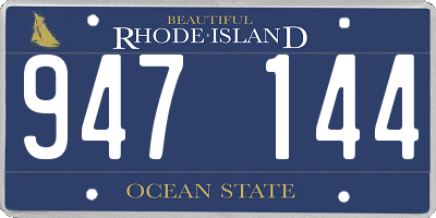 RI license plate 947144