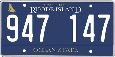 RI license plate 947147