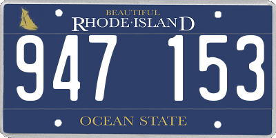 RI license plate 947153