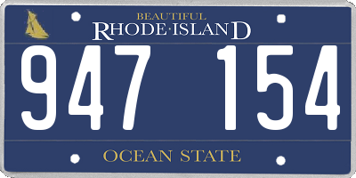RI license plate 947154