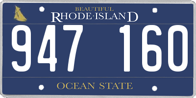 RI license plate 947160