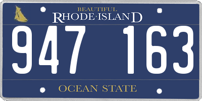 RI license plate 947163