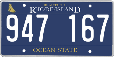 RI license plate 947167
