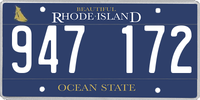 RI license plate 947172