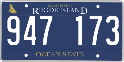 RI license plate 947173