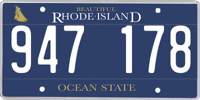 RI license plate 947178