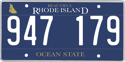 RI license plate 947179