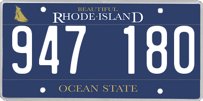 RI license plate 947180