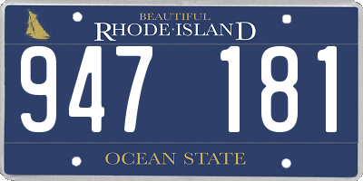 RI license plate 947181