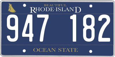 RI license plate 947182