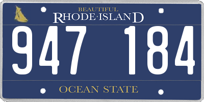 RI license plate 947184