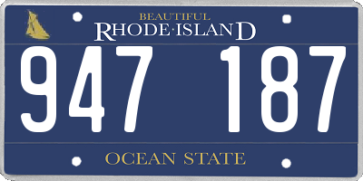RI license plate 947187