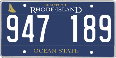 RI license plate 947189