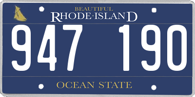 RI license plate 947190