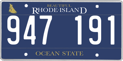 RI license plate 947191
