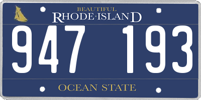 RI license plate 947193