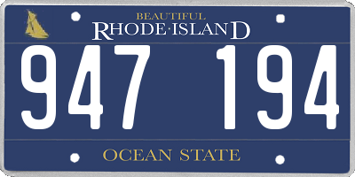 RI license plate 947194