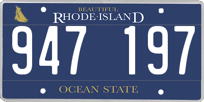 RI license plate 947197