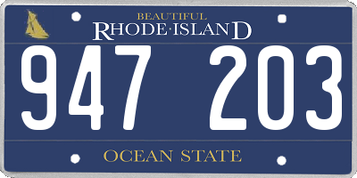 RI license plate 947203