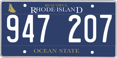 RI license plate 947207