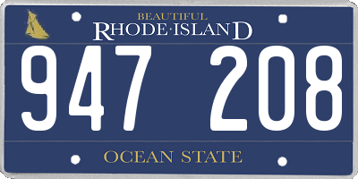 RI license plate 947208