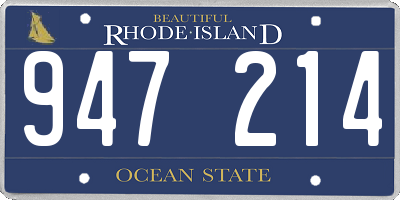 RI license plate 947214