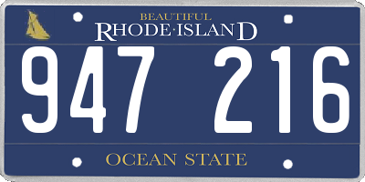 RI license plate 947216